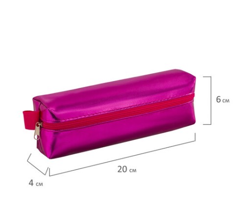 Пенал-косметичка BRAUBERG под искусственую кожу, ассорти 5 цветов, 