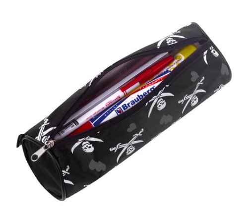 Пенал-косметичка BRAUBERG для учеников начальной школы, черный, 