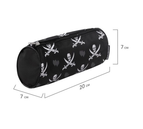 Пенал-косметичка BRAUBERG для учеников начальной школы, черный, 