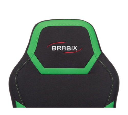 Кресло компьютерное BRABIX "Alpha GM-018", ткань/экокожа, черное/зеленое, 532639, GM-018_532639 Кресло компьютерное BRABIX "Alpha GM-018", ткань/экокожа, черное/зеленое, 532639, GM-018_532639