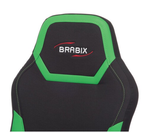 Кресло компьютерное BRABIX "Alpha GM-018", ткань/экокожа, черное/зеленое, 532639, GM-018_532639 Кресло компьютерное BRABIX "Alpha GM-018", ткань/экокожа, черное/зеленое, 532639, GM-018_532639