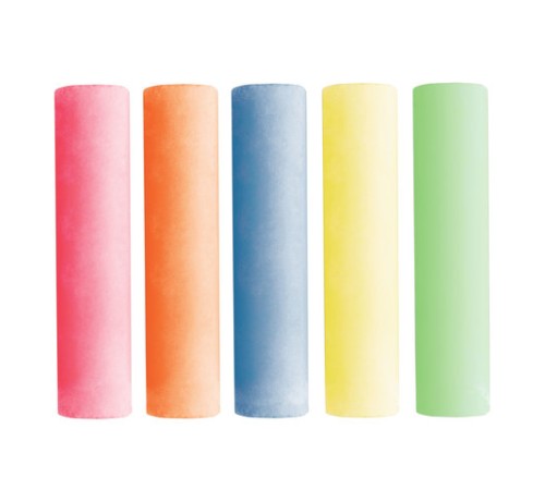 Мел в ведерке для рисования на асфальте 20 штук, 5 цветов, цветной круглый, BRAUBERG, 223557