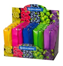 Пенал-косметичка BRAUBERG, под искусственную кожу, ассорти 5 цветов, 