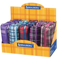 Пенал-косметичка BRAUBERG полиэстер, ассорти 5 цветов, 