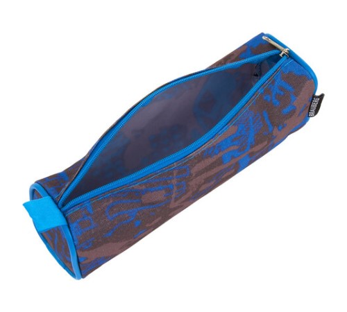 Пенал-косметичка BRAUBERG полиэстер, серый/голубой, 