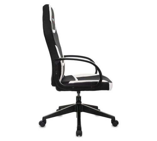 Кресло компьютерное BRABIX "Alpha GM-018", ткань/экокожа, черное/белое, 532640, GM-018_532640