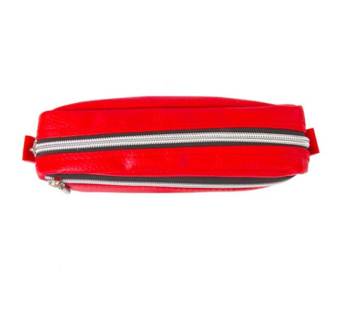 Пенал-косметичка BRAUBERG под фактурную кожу, ассорти, коричневый, красный, черный, 