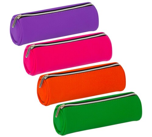 Пенал-косметичка BRAUBERG под фактурную кожу, ассорти 4 цвета, 