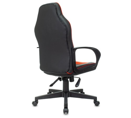 Кресло компьютерное BRABIX "Game GM-017", экокожа/ткань, черное/красное, 532642, GM-017_532642