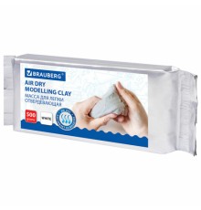 Паста (масса) для лепки BRAUBERG, самозатвердевающая, 500 г, натуральный белый, ВЫСШЕЕ КАЧЕСТВО, 224443