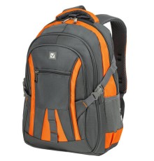 Рюкзак BRAUBERG DELTA универсальный, 3 отделения, серый/оранжевый, 
