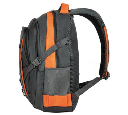Рюкзак BRAUBERG DELTA универсальный, 3 отделения, серый/оранжевый, 