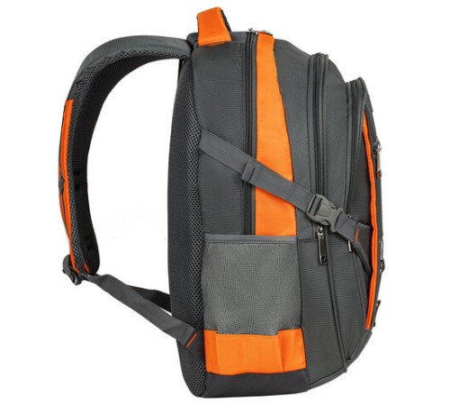 Рюкзак BRAUBERG DELTA универсальный, 3 отделения, серый/оранжевый, 