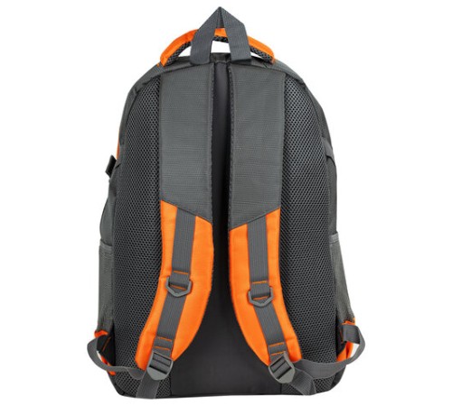 Рюкзак BRAUBERG DELTA универсальный, 3 отделения, серый/оранжевый, 