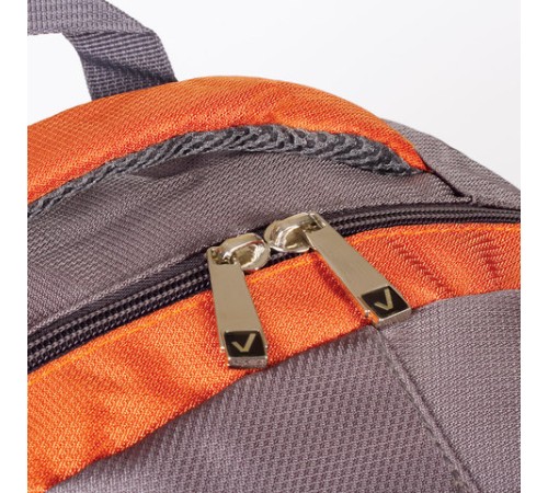 Рюкзак BRAUBERG DELTA универсальный, 3 отделения, серый/оранжевый, 