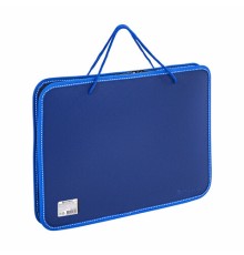 Папка на молнии пластиковая с ручками BRAUBERG, А4, 350х270х45 мм, фактура бисер, синяя, 225163