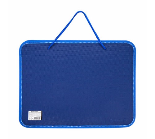 Папка на молнии пластиковая с ручками BRAUBERG, А4, 350х270х45 мм, фактура бисер, синяя, 225163