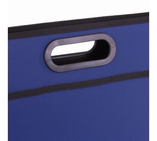 Сумка пластиковая BRAUBERG, А4+, 390х315х70 мм, на молнии, внешний карман, фактура бисер, синяя, 225167