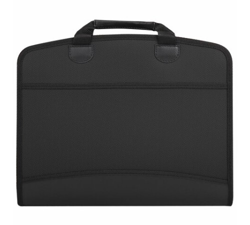 Папка-портфель пластиковая BRAUBERG А4+ (375х305х60 мм), 4 отделения, 2 кармана, на молнии, черный, 225169