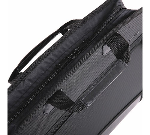 Папка-портфель пластиковая BRAUBERG А4+ (375х305х60 мм), 4 отделения, 2 кармана, на молнии, черный, 225169