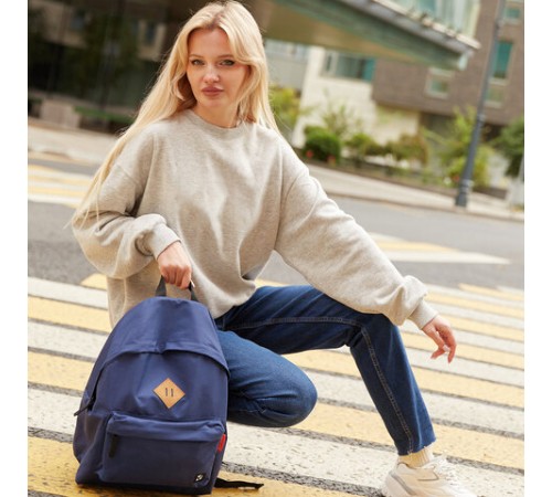 Рюкзак BRAUBERG СИТИ-ФОРМАТ один тон, универсальный, синий, 41х32х14 см, 225373