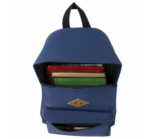 Рюкзак BRAUBERG СИТИ-ФОРМАТ один тон, универсальный, синий, 41х32х14 см, 225373