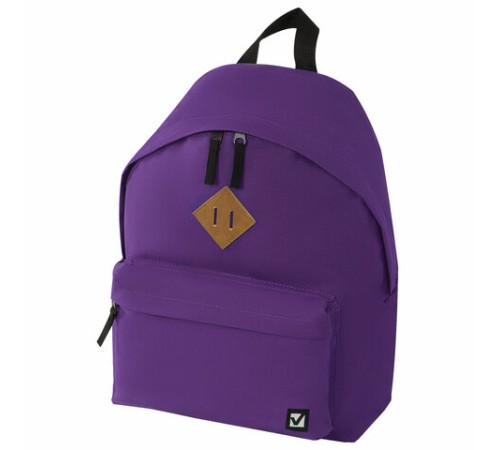 Рюкзак BRAUBERG СИТИ-ФОРМАТ один тон, универсальный, фиолетовый, 41х32х14 см, 225376