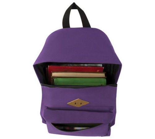 Рюкзак BRAUBERG СИТИ-ФОРМАТ один тон, универсальный, фиолетовый, 41х32х14 см, 225376