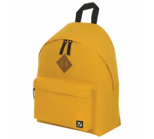 Рюкзак BRAUBERG СИТИ-ФОРМАТ один тон, универсальный, желтый, 41х32х14 см, 225378