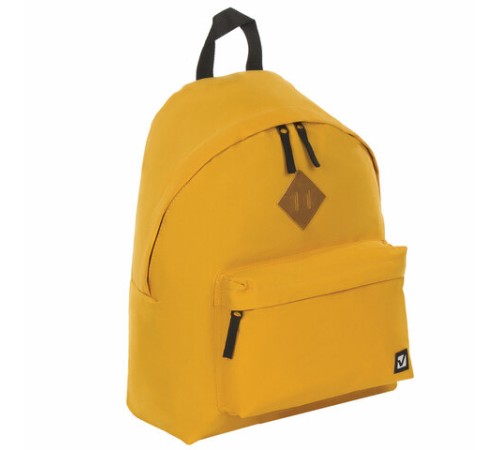 Рюкзак BRAUBERG СИТИ-ФОРМАТ один тон, универсальный, желтый, 41х32х14 см, 225378