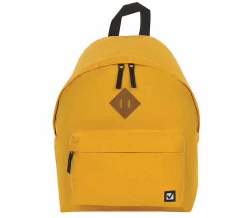 Рюкзак BRAUBERG СИТИ-ФОРМАТ один тон, универсальный, желтый, 41х32х14 см, 225378