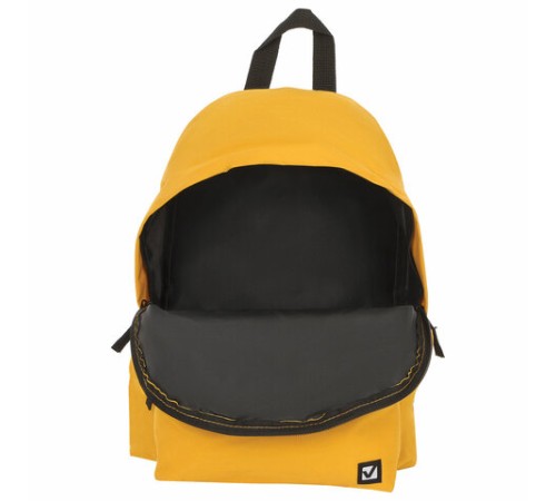Рюкзак BRAUBERG СИТИ-ФОРМАТ один тон, универсальный, желтый, 41х32х14 см, 225378