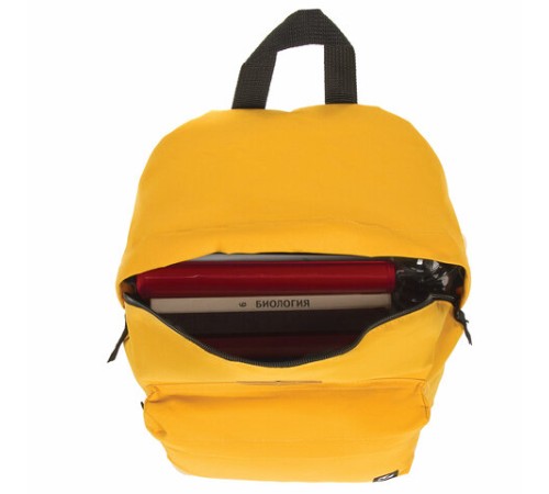 Рюкзак BRAUBERG СИТИ-ФОРМАТ один тон, универсальный, желтый, 41х32х14 см, 225378