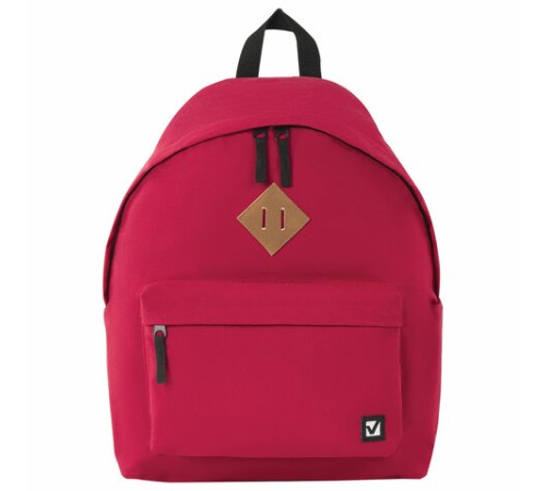 Рюкзак BRAUBERG СИТИ-ФОРМАТ один тон, универсальный, красный, 41х32х14 см, 225379