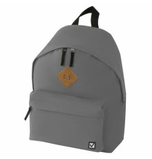 Рюкзак BRAUBERG СИТИ-ФОРМАТ один тон, универсальный, серый, 41х32х14 см, 225380