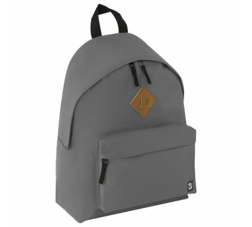 Рюкзак BRAUBERG СИТИ-ФОРМАТ один тон, универсальный, серый, 41х32х14 см, 225380