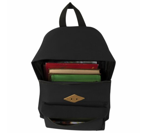 Рюкзак BRAUBERG СИТИ-ФОРМАТ один тон, универсальный, черный, 41х32х14 см, 225381