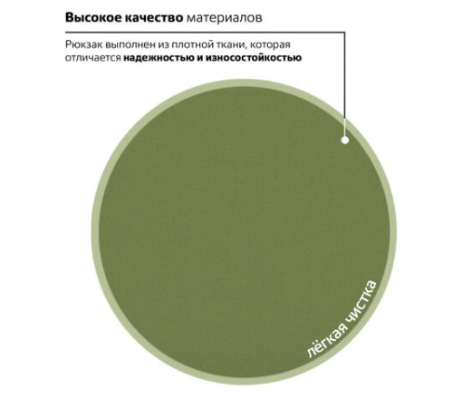 Рюкзак BRAUBERG СИТИ-ФОРМАТ один тон, универсальный, зеленый, 41х32х14 см, 225382