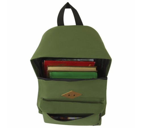 Рюкзак BRAUBERG СИТИ-ФОРМАТ один тон, универсальный, зеленый, 41х32х14 см, 225382