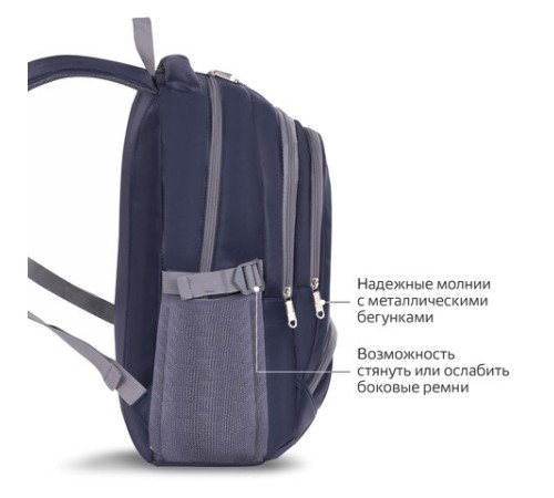 Рюкзак BRAUBERG HIGH SCHOOL универсальный, 3 отделения, 