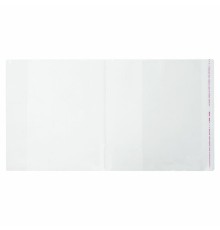 Обложки ПП для учебников МАЛОГО ФОРМАТА, КОМПЛЕКТ 5 шт., КЛЕЙКИЙ КРАЙ, 80 мкм, 232х400 мм, универсальные, прозрачные, 16.13/5