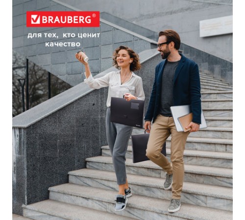 Папка-портфель пластиковая БОЛЬШОГО ФОРМАТА BRAUBERG 