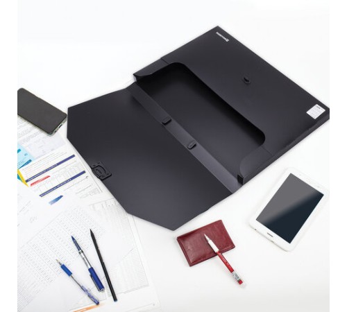 Папка-портфель пластиковая БОЛЬШОГО ФОРМАТА BRAUBERG 