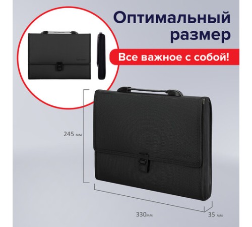 Папка-портфель пластиковая BRAUBERG 