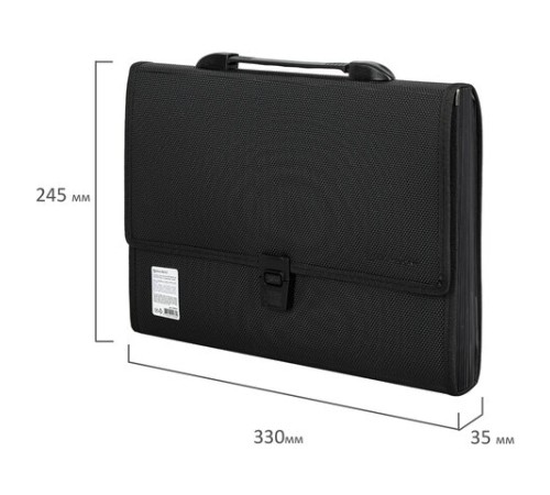 Папка-портфель пластиковая BRAUBERG 