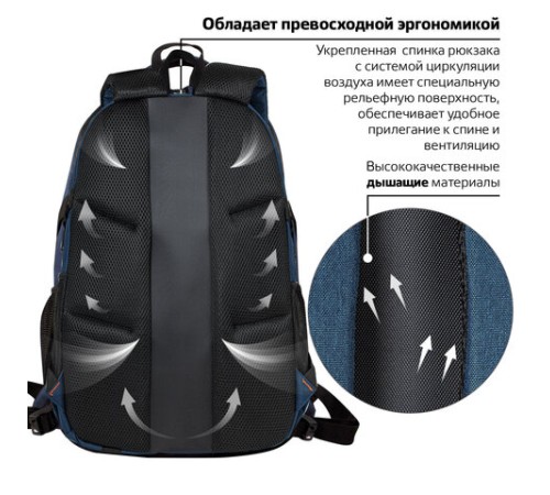 Рюкзак BRAUBERG DELTA универсальный, 2 отделения, с отделением для ноутбука, 