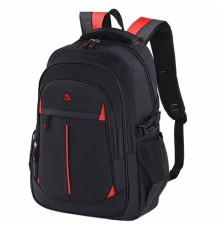 Рюкзак BRAUBERG TITANIUM универсальный, 3 отделения, черный, красные вставки, 45х28х18 см, 226376