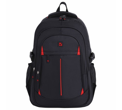 Рюкзак BRAUBERG TITANIUM универсальный, 3 отделения, черный, красные вставки, 45х28х18 см, 226376