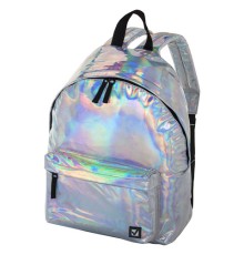 Рюкзак BRAUBERG GLOSSY универсальный, блестящий, серебро, 41х32х14 см, 226421