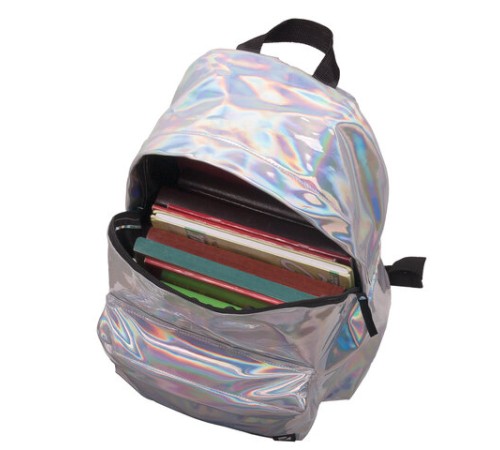 Рюкзак BRAUBERG GLOSSY универсальный, блестящий, серебро, 41х32х14 см, 226421